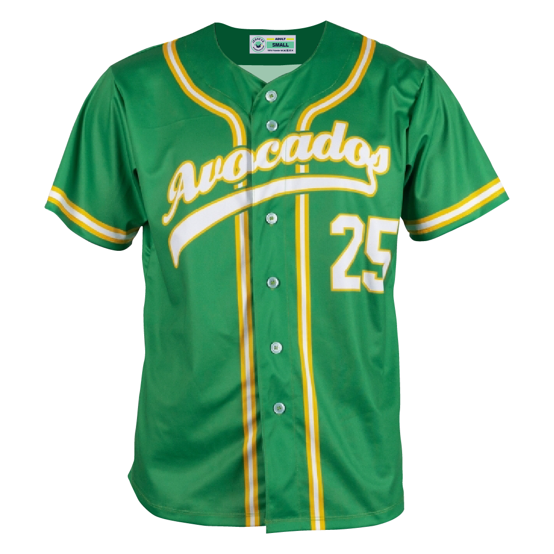 Example of a sublimated full button baseball jersey