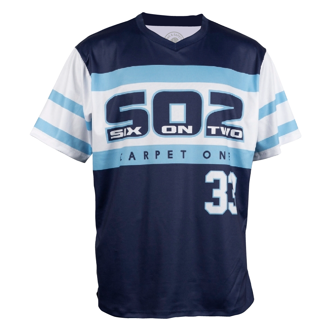 Example of a sublimated pullover baseball jersey