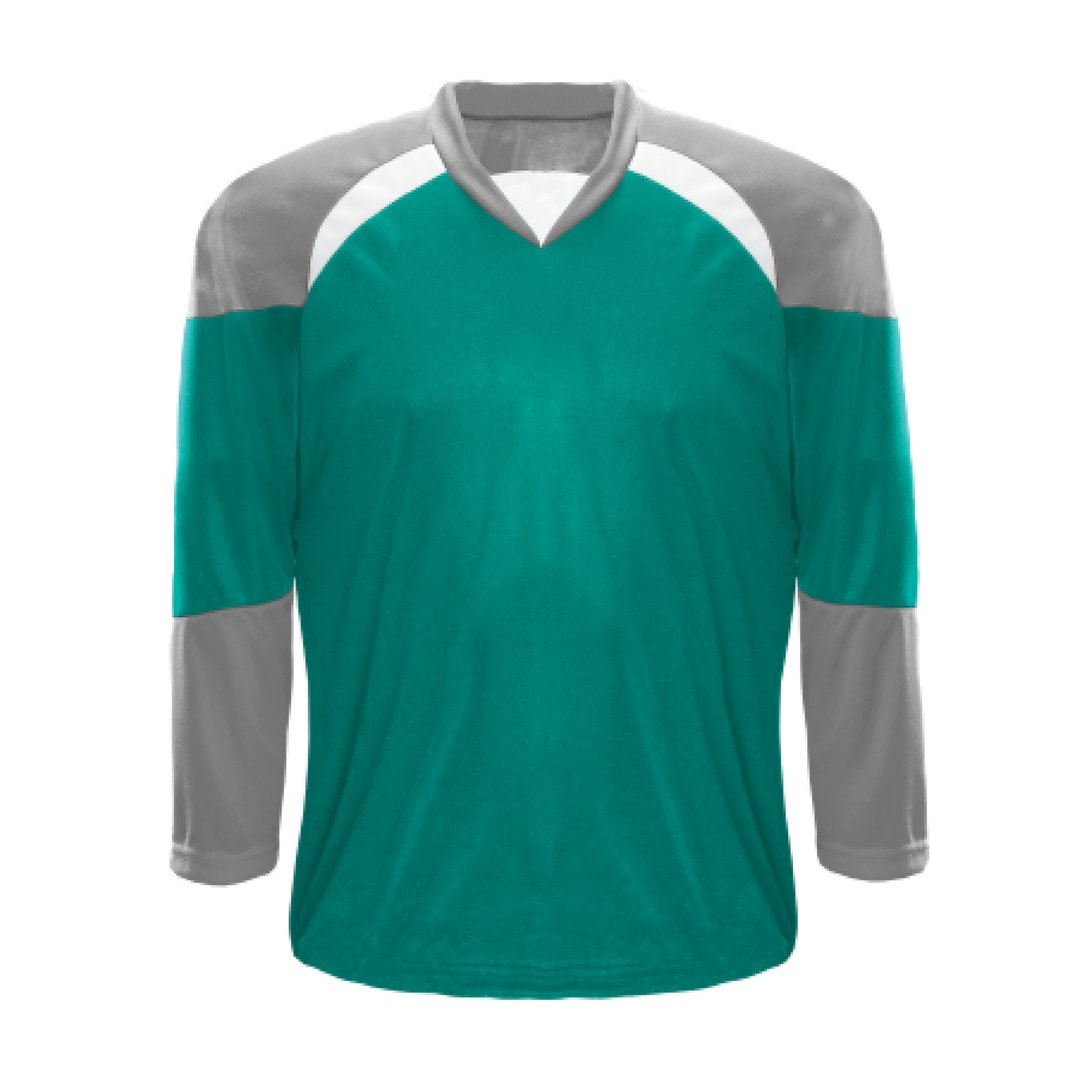 Kobe XJ5 House League Hockey Jersey: Teal/Grey/White