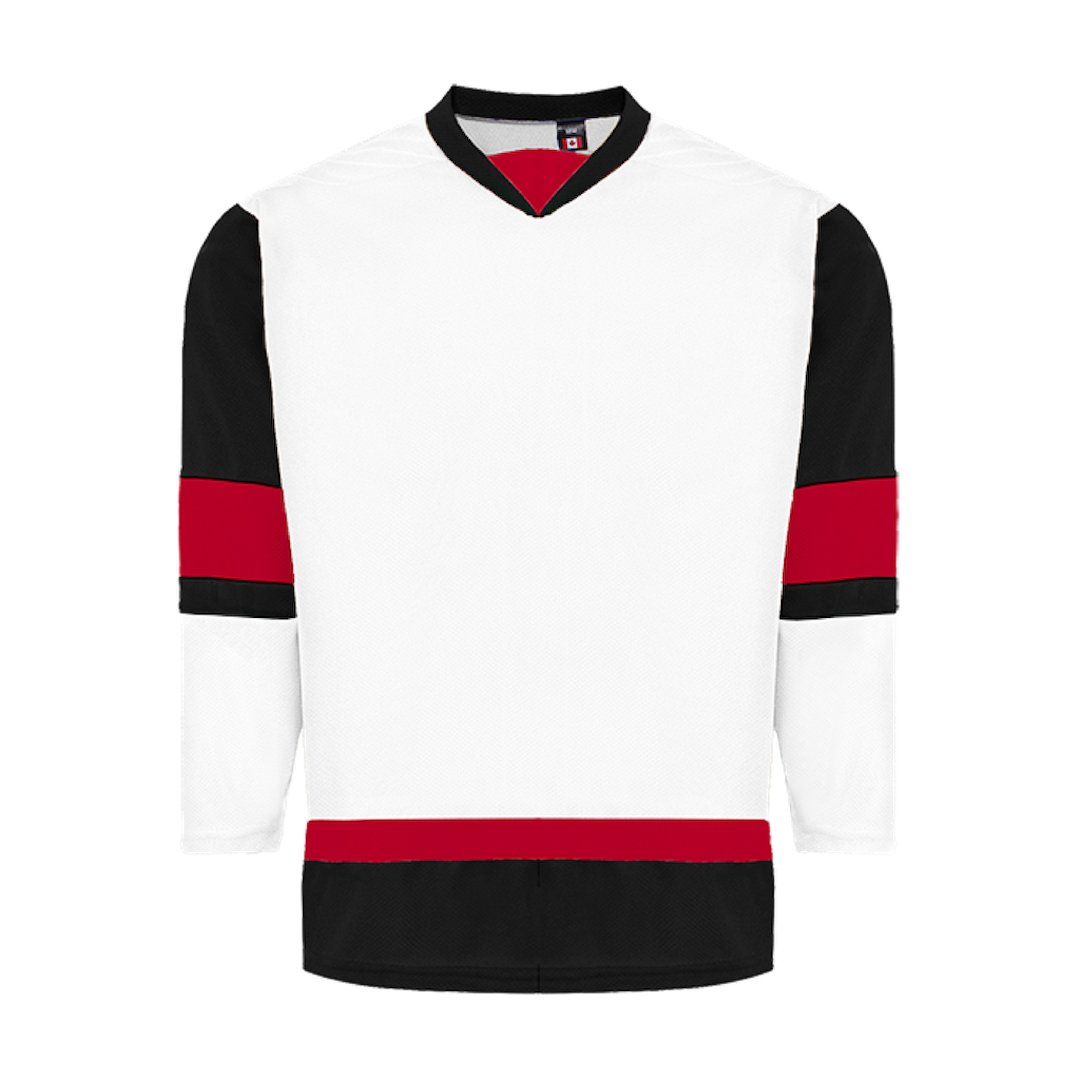 Kobe 5200 House League Hockey Jersey: White, Black, Red