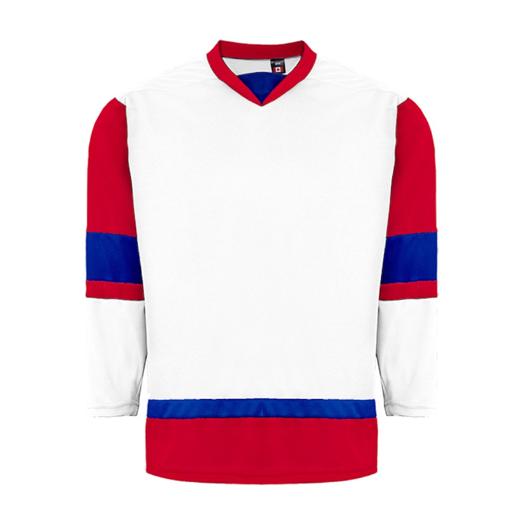 Kobe 5200 House League Hockey Jersey: White, Red, Royal Blue