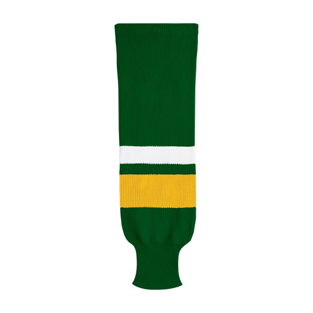 Kobe X9800 Knit Hockey Socks: Forest/Gold/White