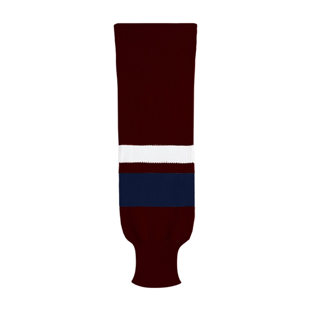 Kobe X9800 Knit Hockey Socks: Maroon/Navy/White