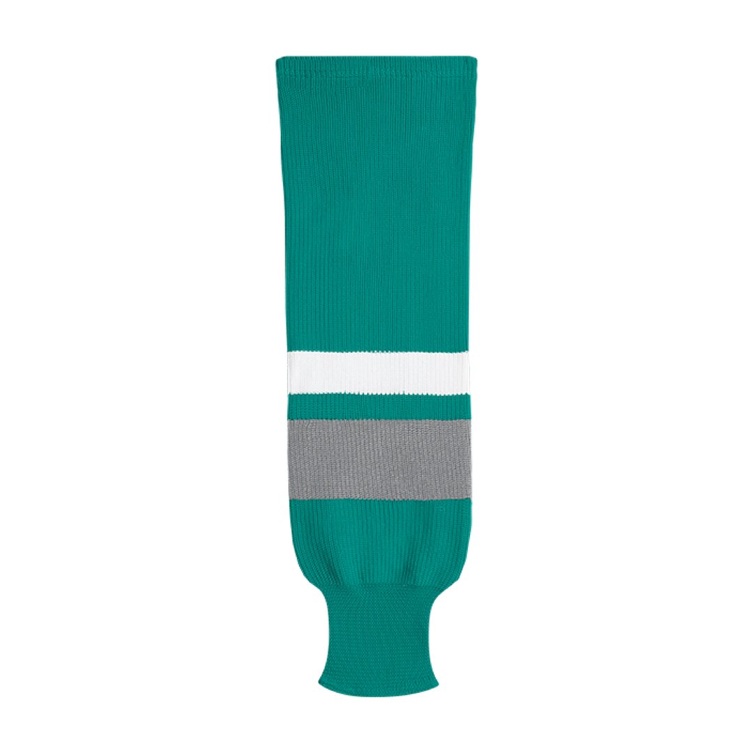 Kobe X9800 Knit Hockey Socks: Teal/Grey/White