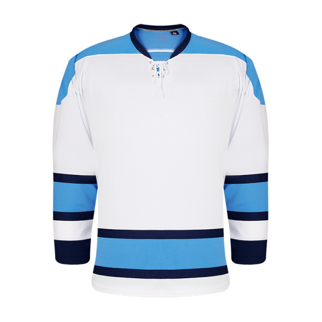 Kobe K3G Pro Hockey Jersey: Pittsburgh Penguins White and Powder Blue