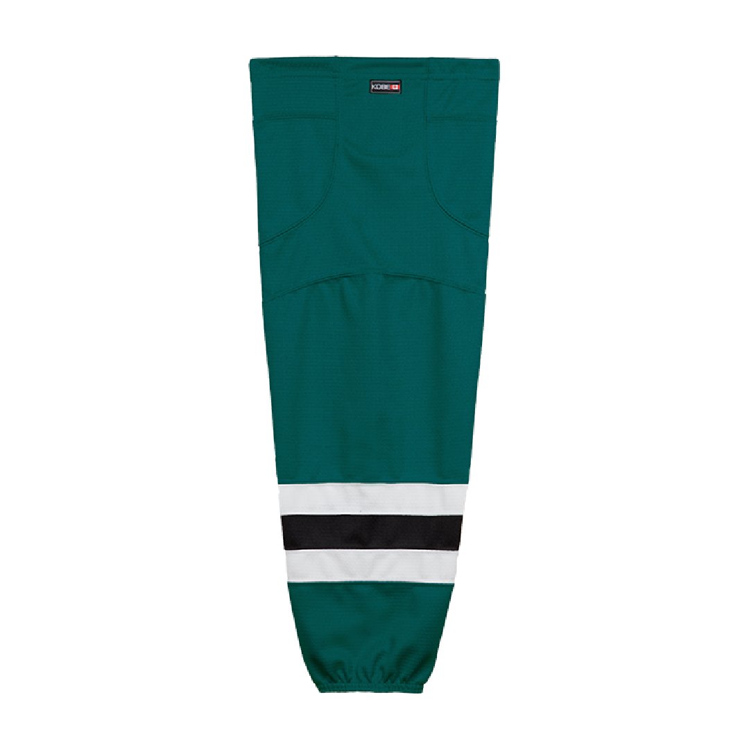 NHL Pattern K3G Pro Hockey Socks: San Jose Sharks Teal Black White
