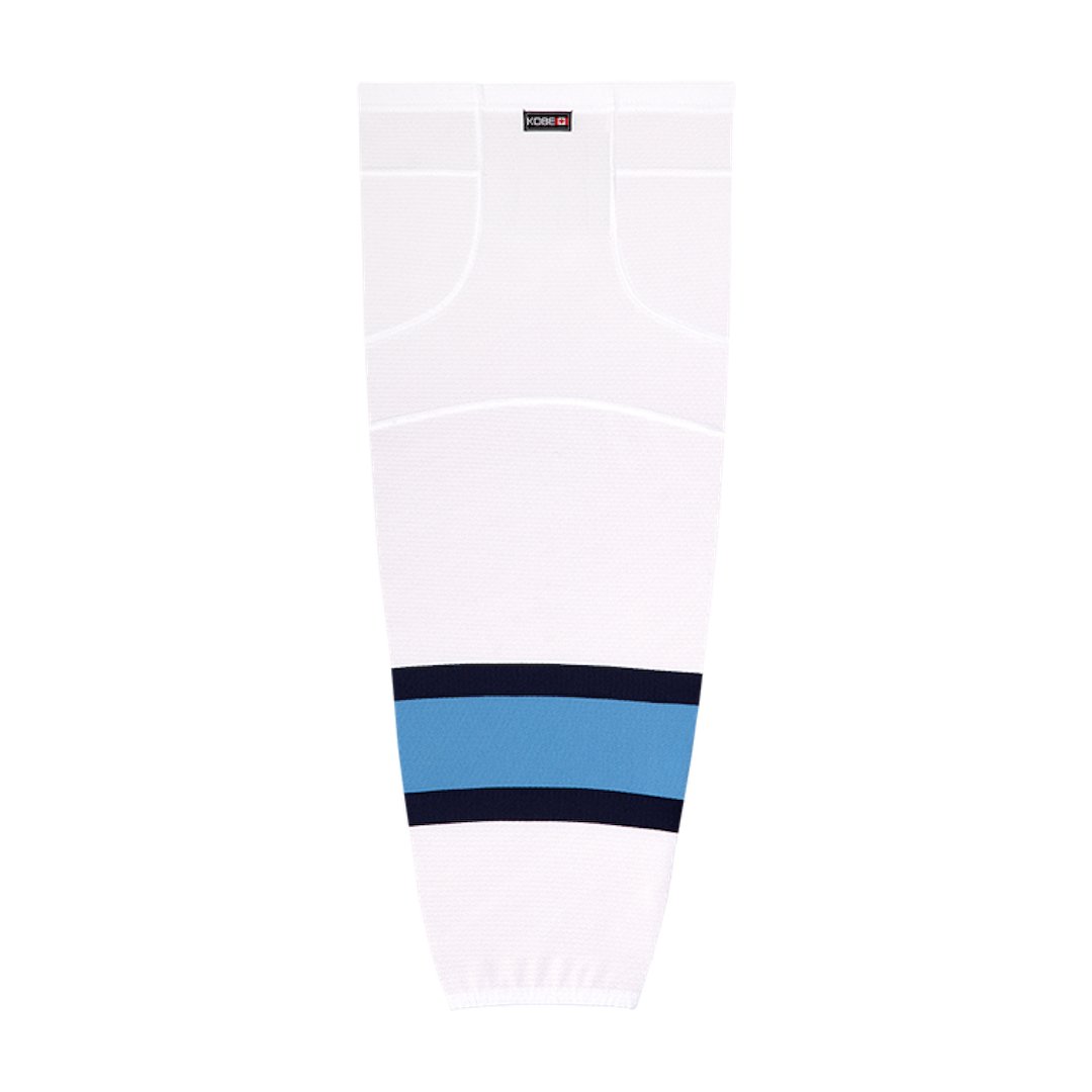 Kobe K3G Pro Mesh Hockey Socks: Pittsburgh Penguins White and Powder Blue
