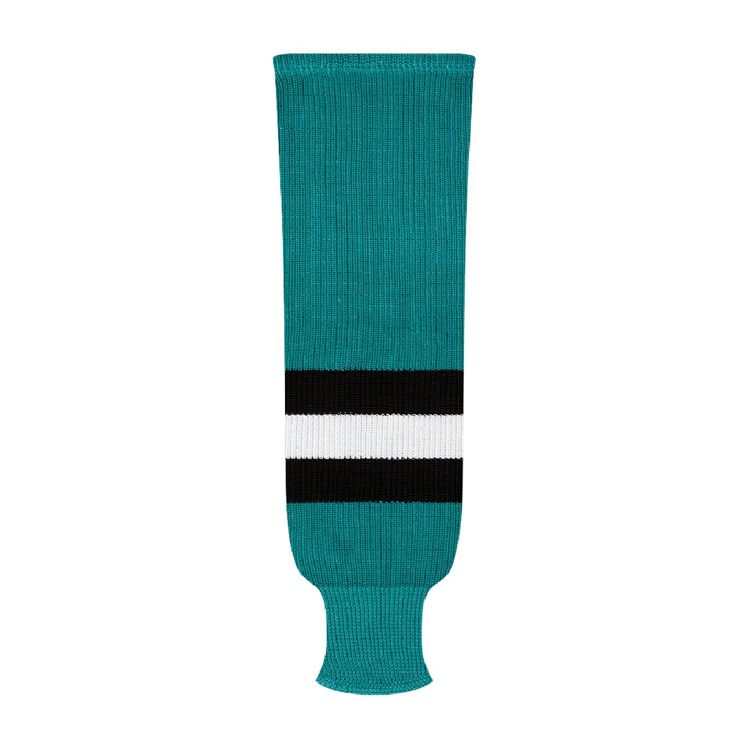 NHL Pattern 9800 Knit Hockey Socks: San Jose Teal