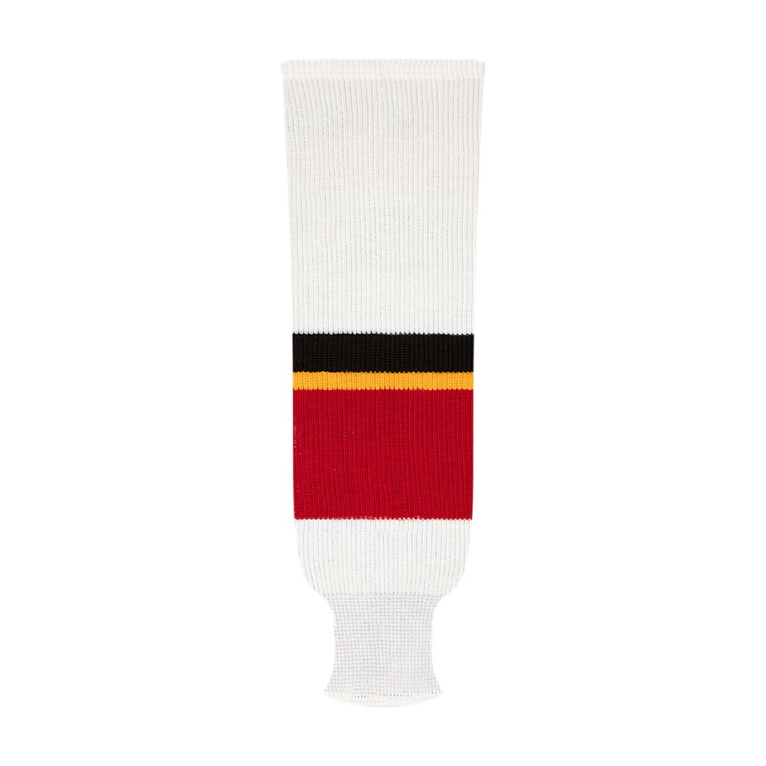 Kobe 9800 Pro Knit Hockey Socks: Calgary Flames White