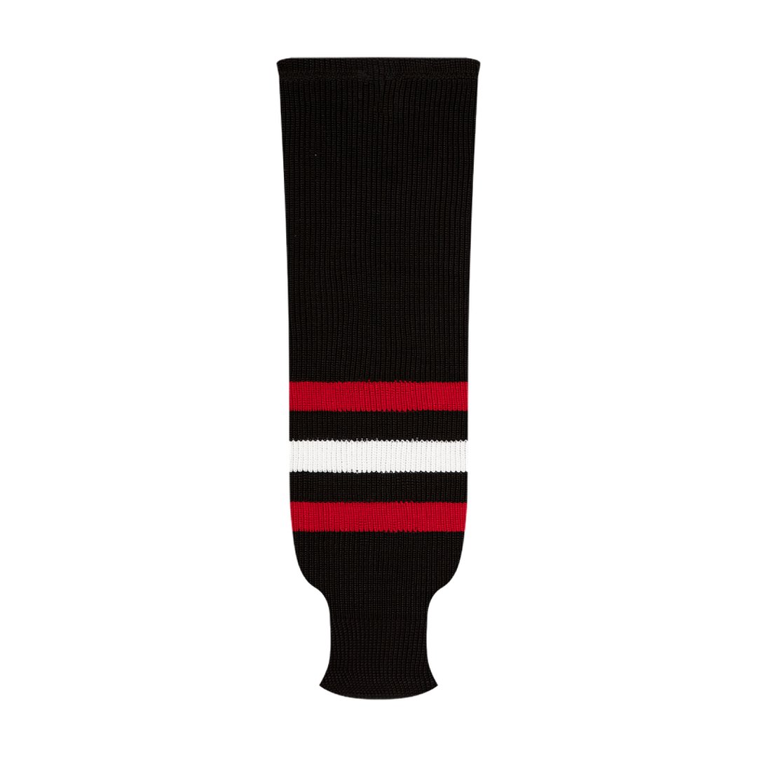 Kobe 9800 Pro Knit Hockey Socks: Chicago Blackhawks Black