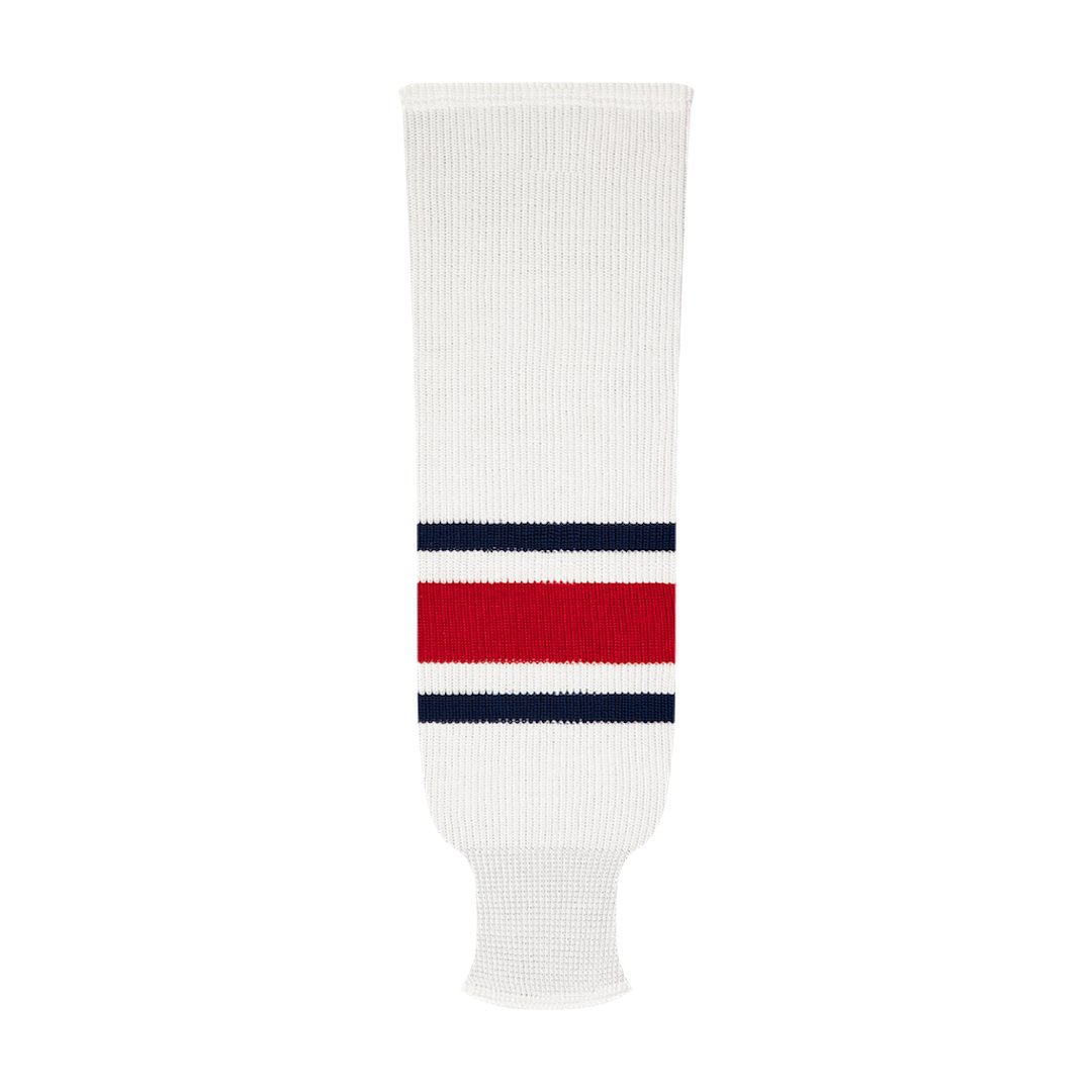 Kobe 9800 Pro Knit Hockey Socks: Columbus Blue Jackets White