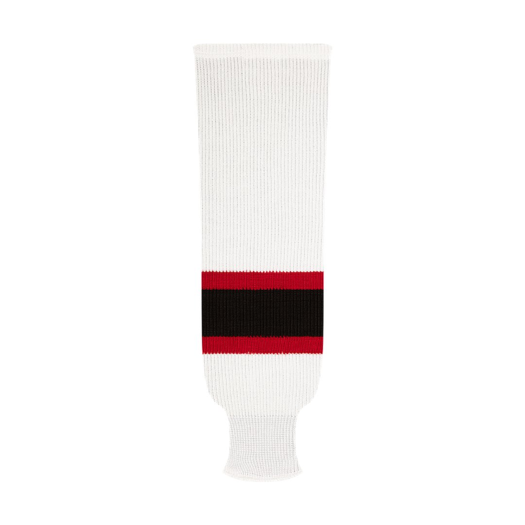 Kobe 9800 Pro Knit Hockey Socks: New Jersey Devils White
