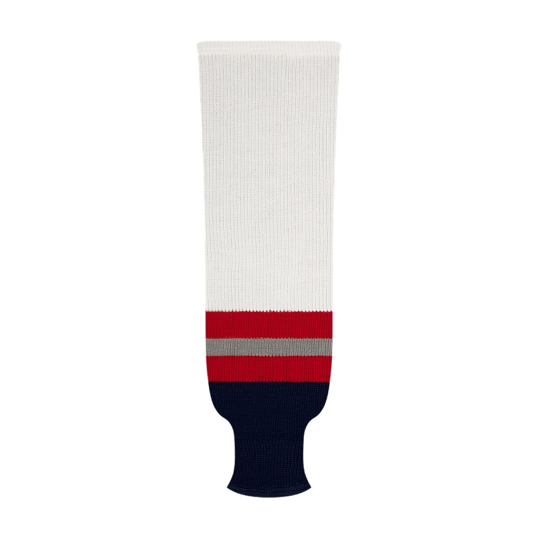 Kobe 9800 Pro Knit Hockey Socks: New York Rangers Retro White