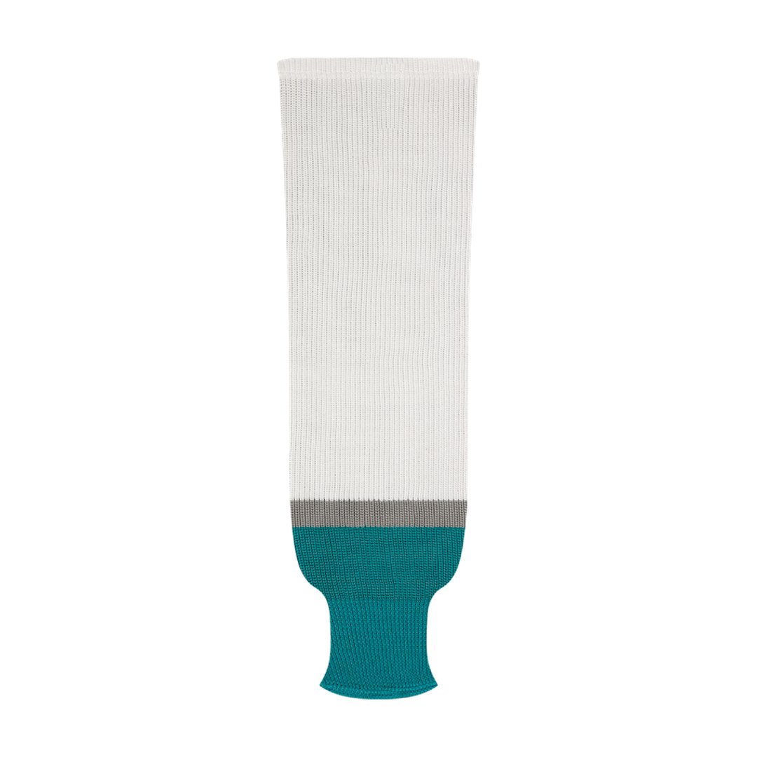 Kobe 9800 Pro Knit Hockey Socks: San Jose Sharks White