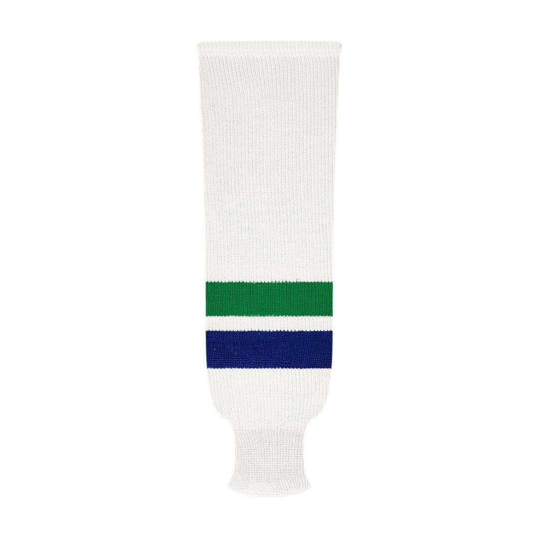 Kobe 9800 Pro Knit Hockey Socks: Vancouver Canucks White