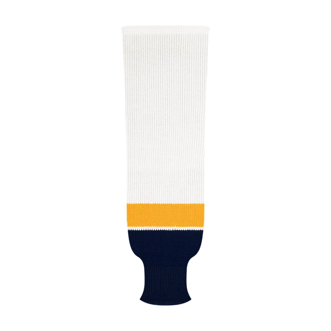 NHL Pattern 9800 Knit Hockey Socks: Nashville Predators White