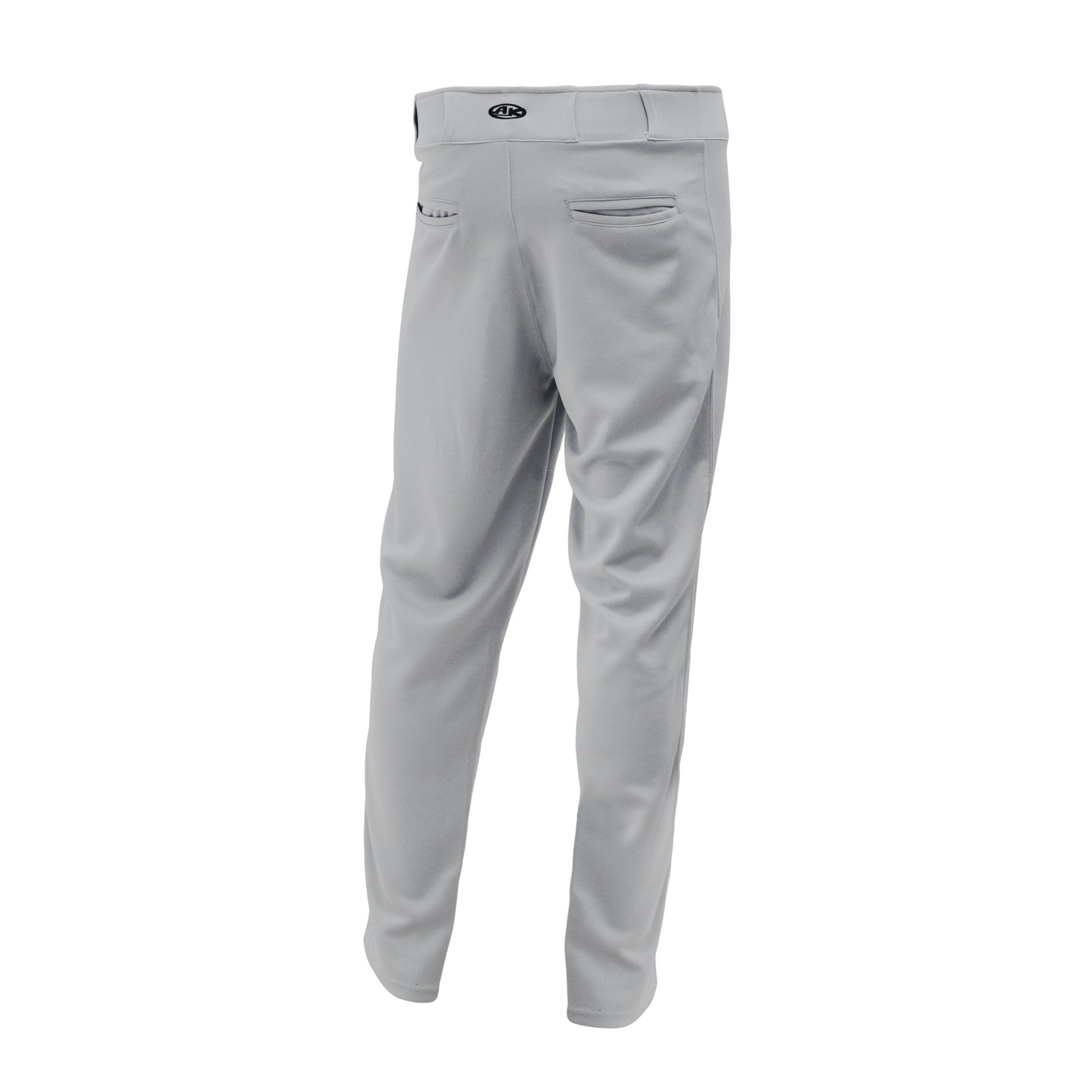 Premium Baseball Pants, Hemmed Bottom, Grey, ba1390-012, back