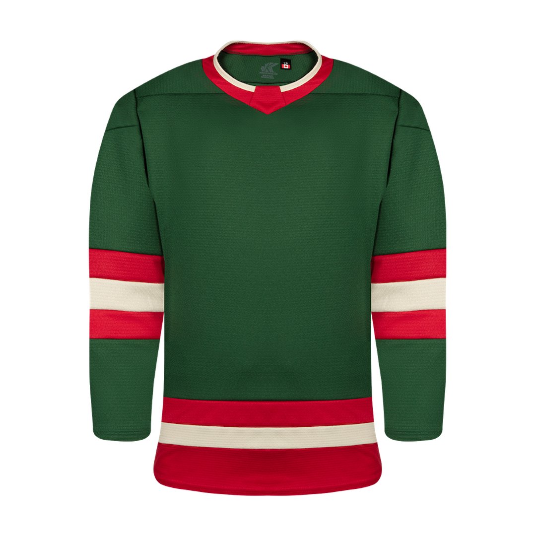 Kobe K3GL Premium League Hockey Jersey: Forest Green, Red, Wheat