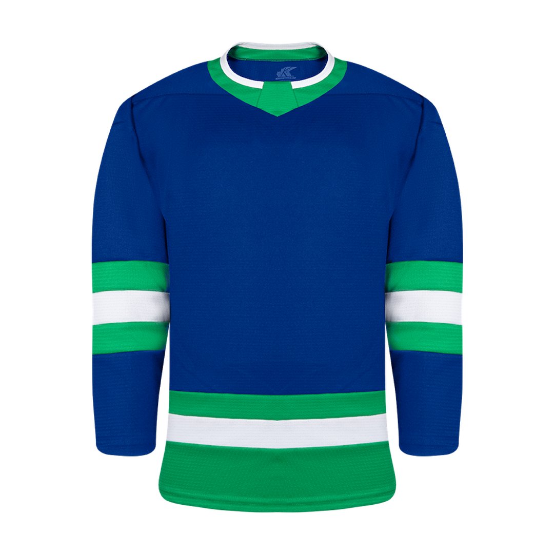 Kobe K3GL Premium League Hockey Jersey: Royal Blue/Kelly Green/White