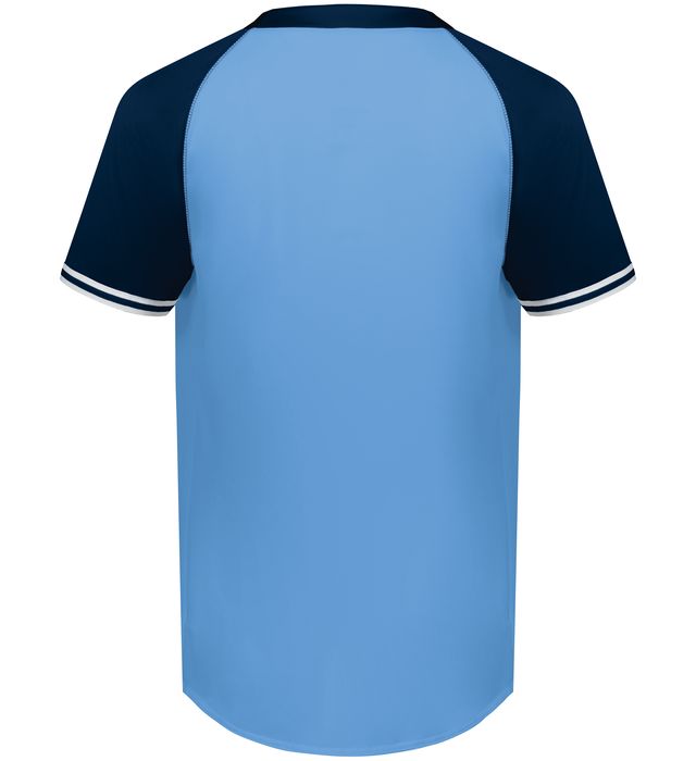 Cutter+ Henley Jersey 6905  Columbia Blue/Navy - Back view