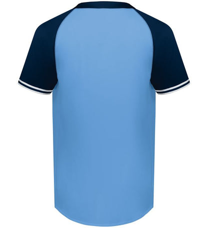 Cutter+ Henley Jersey 6905  Columbia Blue/Navy - Back view