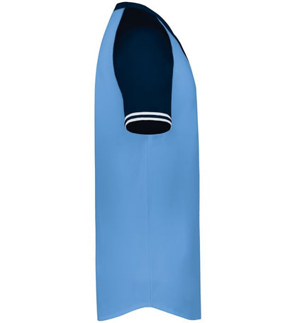 Cutter+ Henley Jersey 6905  Columbia Blue/Navy - Right view