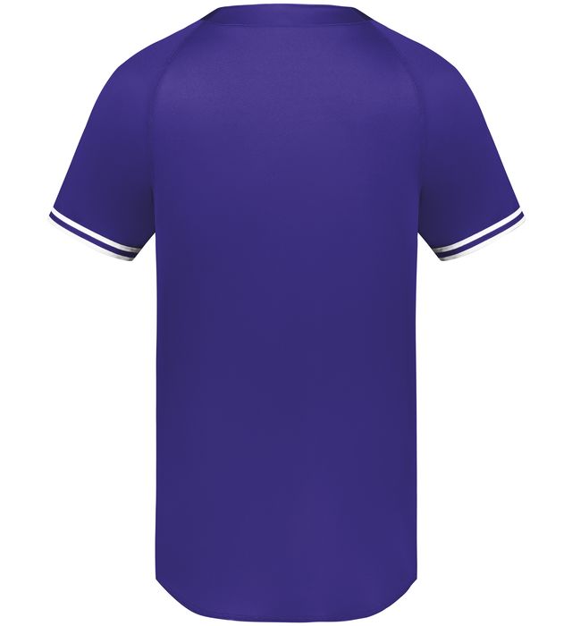 Cutter+ Henley Jersey 6905 Purple/White - Back view