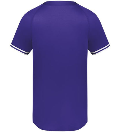 Cutter+ Henley Jersey 6905 Purple/White - Back view