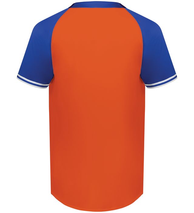 Cutter+ Henley Jersey 6905  Columbia Orange/Royal - Back view