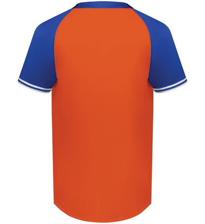 Cutter+ Henley Jersey 6905  Columbia Orange/Royal - Back view
