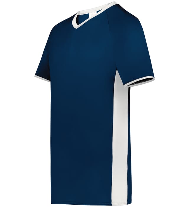 Blank Pullover V-Neck Baseball Jersey (Cutter+ SKU 6907) from Augusta Sportswear inNavy/White -  Quarter view