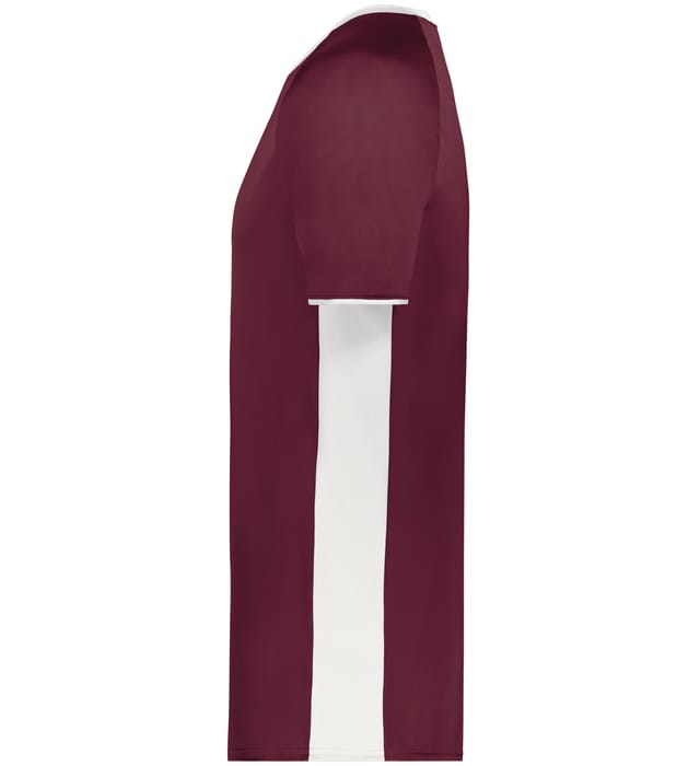 Blank Pullover V-Neck Baseball Jersey (Cutter+ SKU 6907) from Augusta Sportswear in Maroon/White - Left view