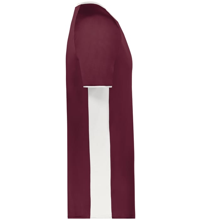 Blank Pullover V-Neck Baseball Jersey (Cutter+ SKU 6907) from Augusta Sportswear in Maroon/White - Right view