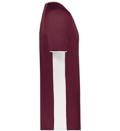 Blank Pullover V-Neck Baseball Jersey (Cutter+ SKU 6907) from Augusta Sportswear in Maroon/White - Right view