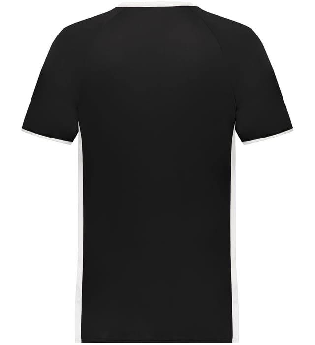 Blank Pullover V-Neck Baseball Jersey (Cutter+ SKU 6907) from Augusta Sportswear in Black Scarlet -  Back view