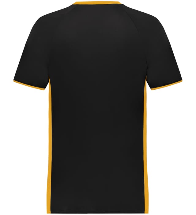 Blank Pullover V-Neck Baseball Jersey (Cutter+ SKU 6907) from Augusta Sportswear in Black Gold -  Back view
