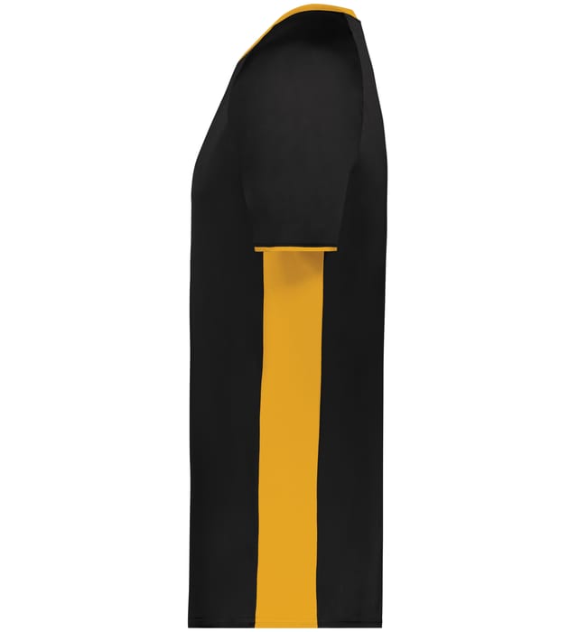 Blank Pullover V-Neck Baseball Jersey (Cutter+ SKU 6907) from Augusta Sportswear in Black Gold -  Left view