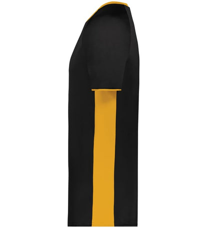 Blank Pullover V-Neck Baseball Jersey (Cutter+ SKU 6907) from Augusta Sportswear in Black Gold -  Left view