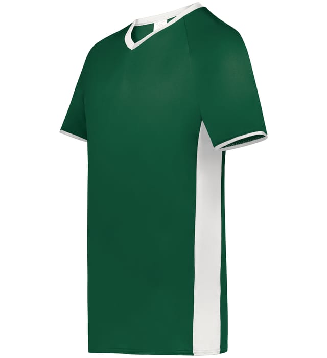 Blank Pullover V-Neck Baseball Jersey (Cutter+ SKU 6907) from Augusta Sportswear in Dark Green/White -  Quarter view