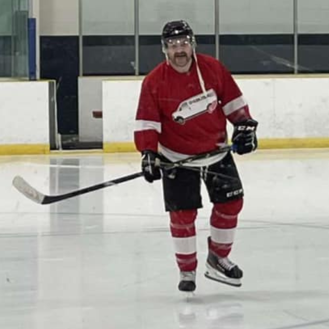 Customer Photo from Ontario of Custom Hockey Jerseys with Sublimated Twill Crest on an Athletic Knit Hockey Jersey