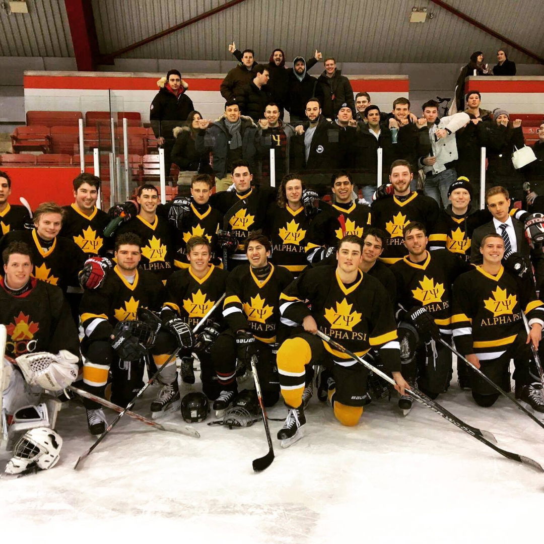 Custom Embroidered Hockey Jerseys for a Fraternity Hockey Team in Montreal Quebec
