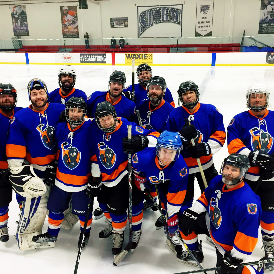 Team Photo of Embroidered Twill Custom Hockey Jerseys for a Customer in British Columbia