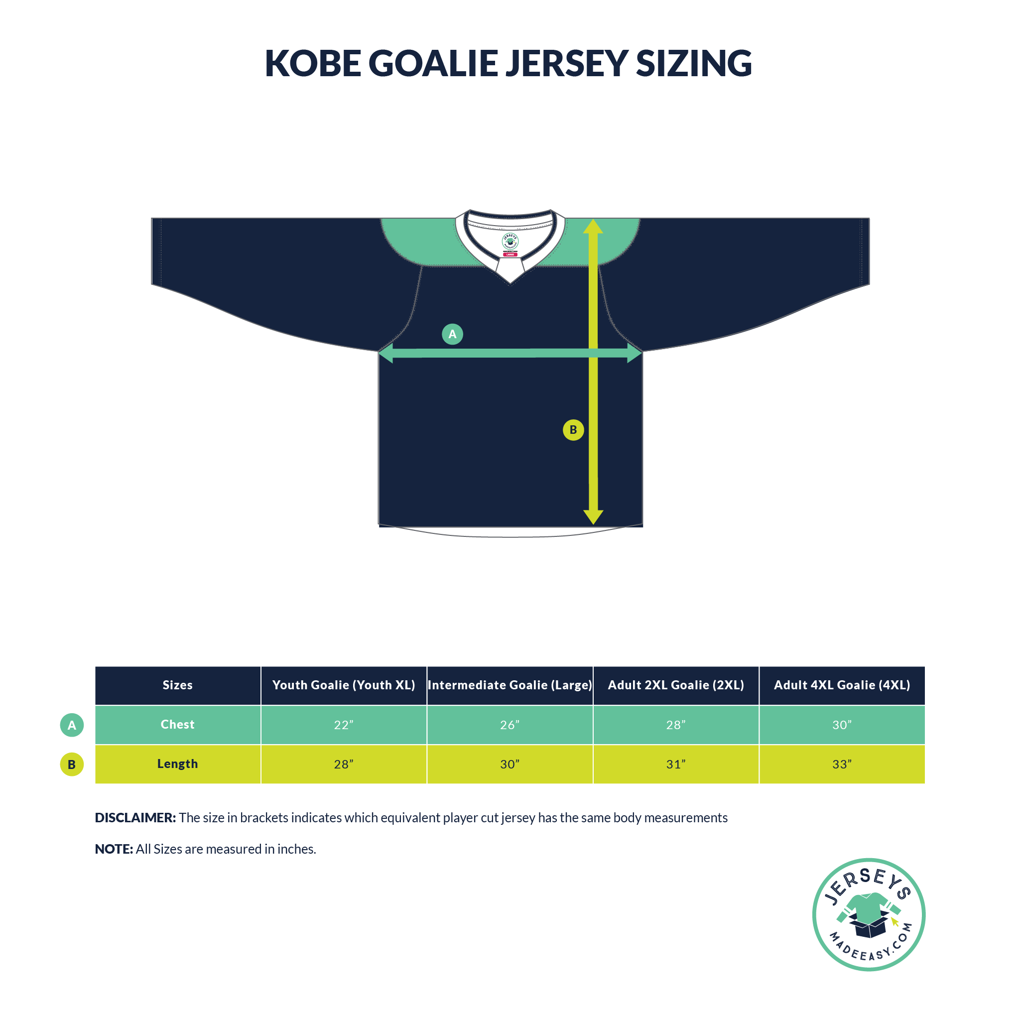Hockey Jersey Sizing Chart JerseysMadeEasy
