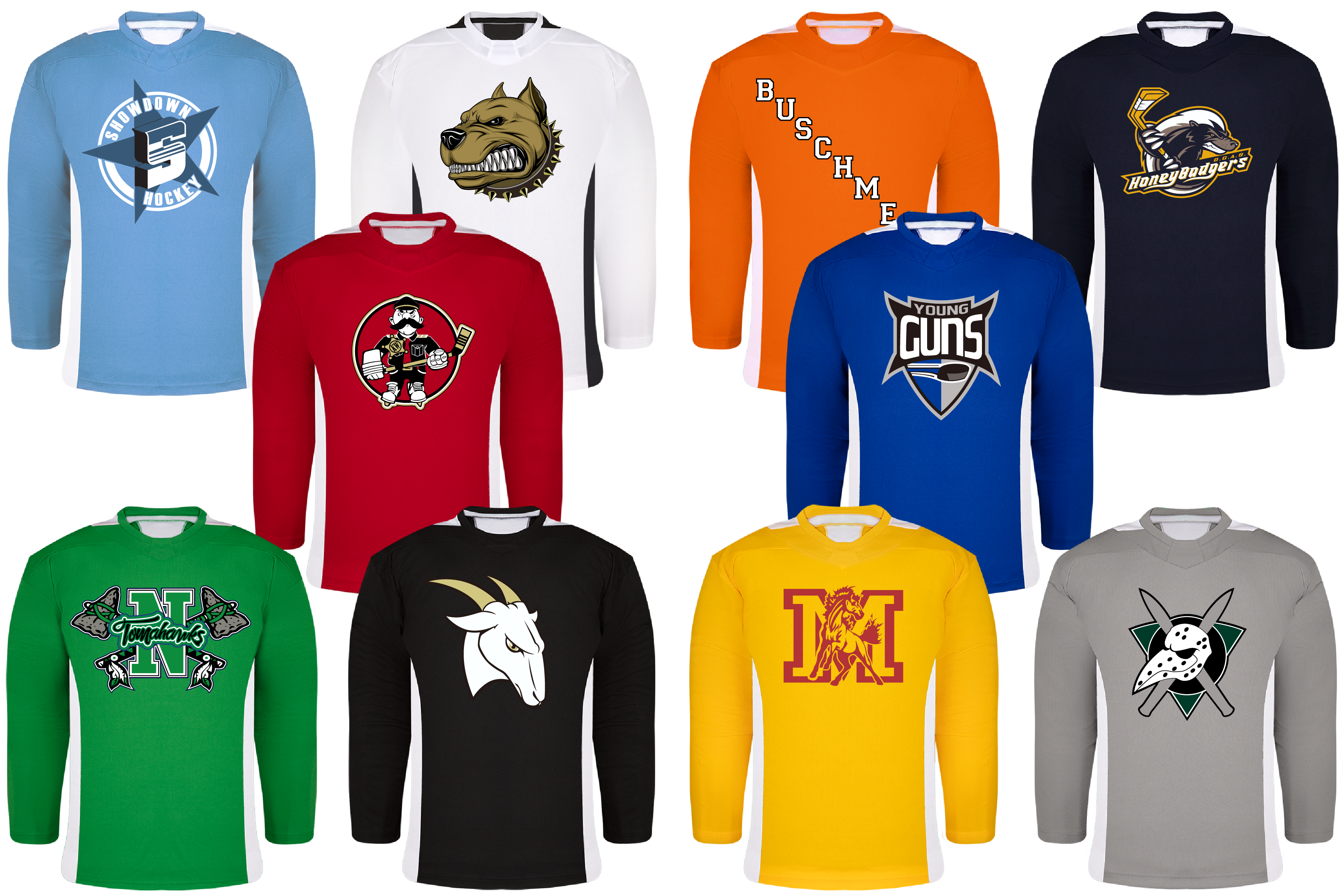 Sample Premium Hockey Practice Jerseys with Custom Logos