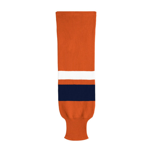 Kobe X9800 Knit Hockey Socks: Bright Orange/Navy/White