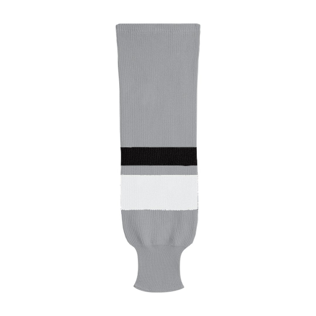 Kobe X9800 Knit Hockey Socks: Gray/White/Black