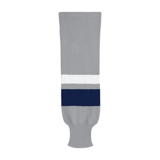 Kobe X9800 Knit Hockey Socks: Grey/Navy/White