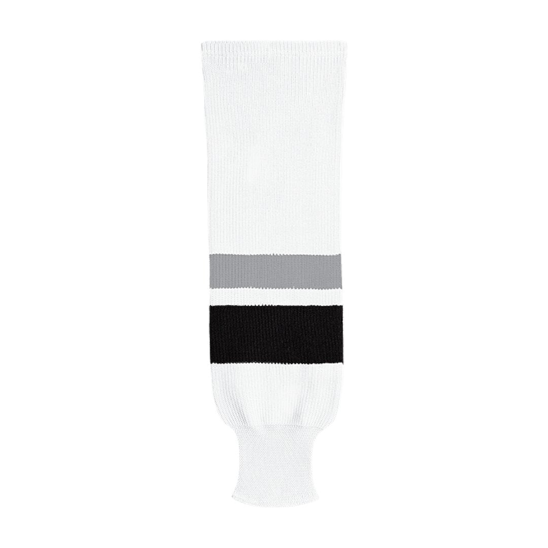 Kobe X9800 Knit Hockey Socks: White/Black/Grey