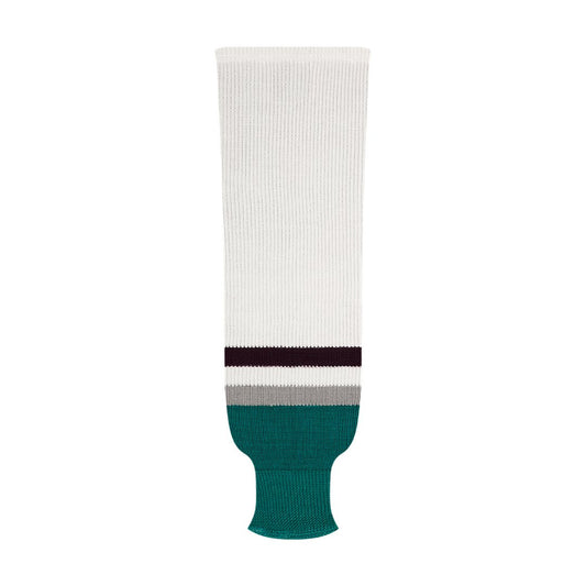 Kobe 9800 Pro Knit Hockey Socks: Anaheim Ducks Retro White
