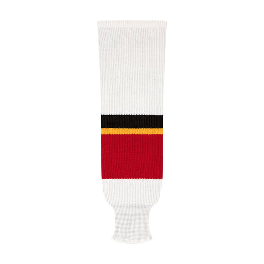 Kobe 9800 Pro Knit Hockey Socks: Calgary Flames White